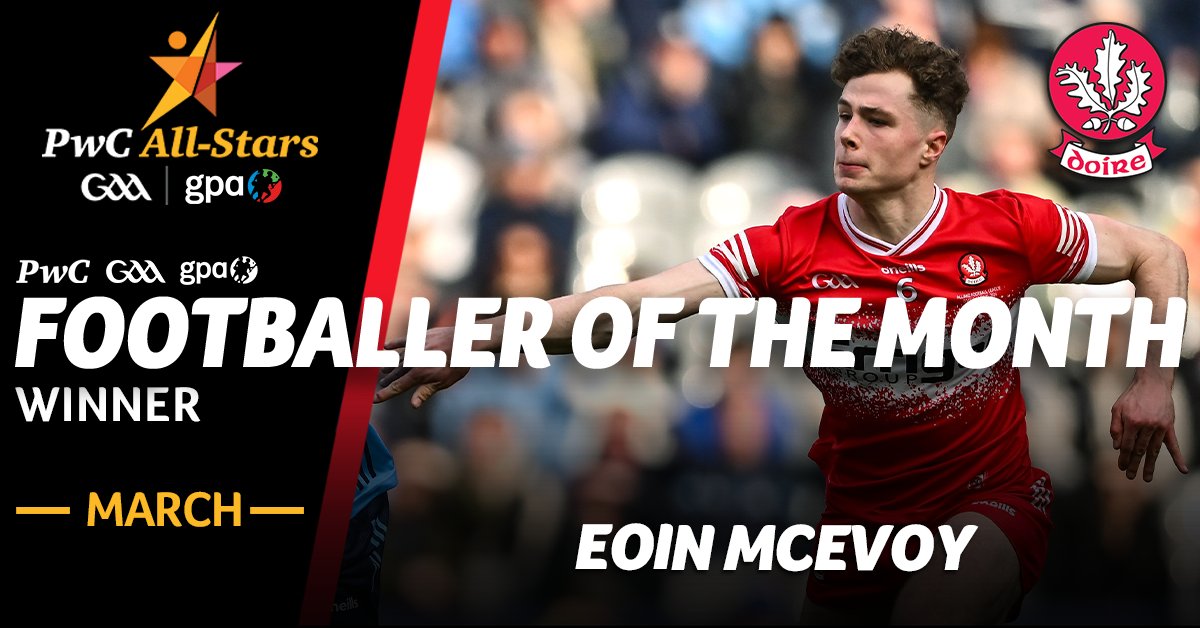 🥁Introducing your @PwCIreland #GAA/ @gaelicplayers Footballer of the Month for March: @Doiregaa's Eoin McEvoy👏 #PwCAllStars