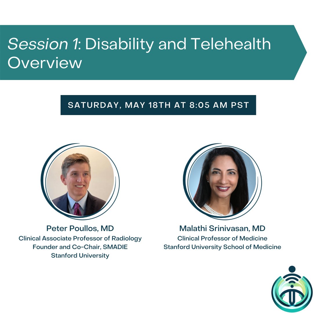 Get excited for Session 1 at the Disability &amp; Telehealth Conference! Join us for an insightful session with Dr. Peter Poullos, MD, and Dr. Malathi Srinivasan, MD. Get ready to delve into the intersection of disability and remote healthcare. #DocsWithDisabilties #Telehealth2024