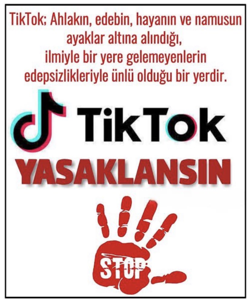 #TikTokYasaklansın #TikTokKapatılsin