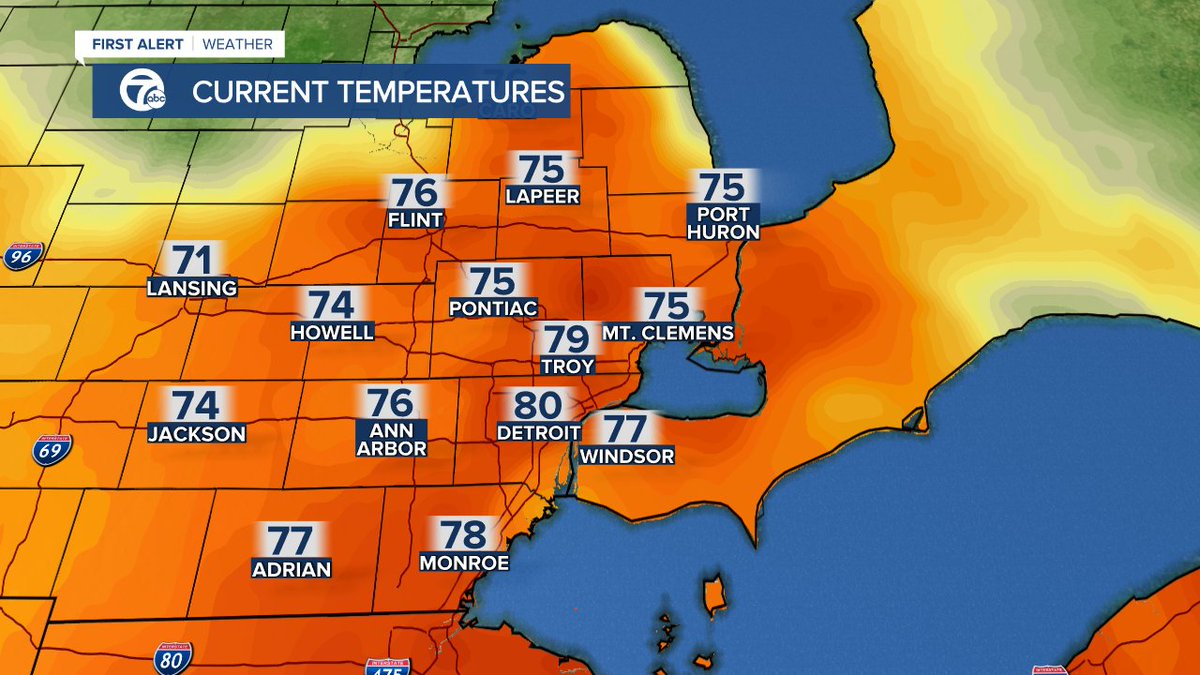 We've reached 80° in #Detroit for 3 days in a row! #miwx