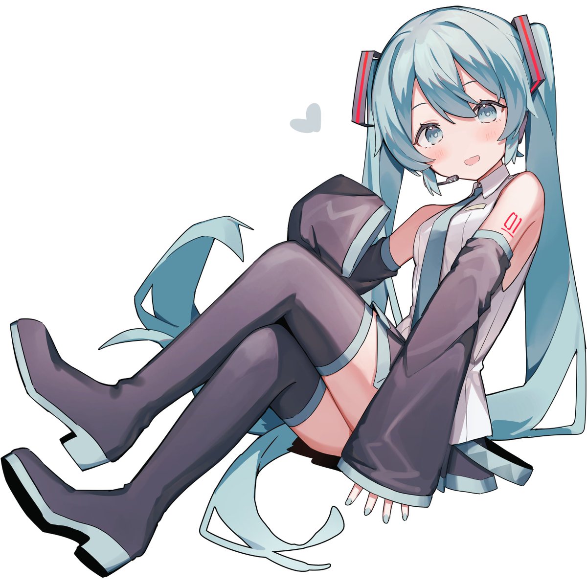 hatsune miku 1girl solo long hair looking at viewer blush smile open mouth  illustration images