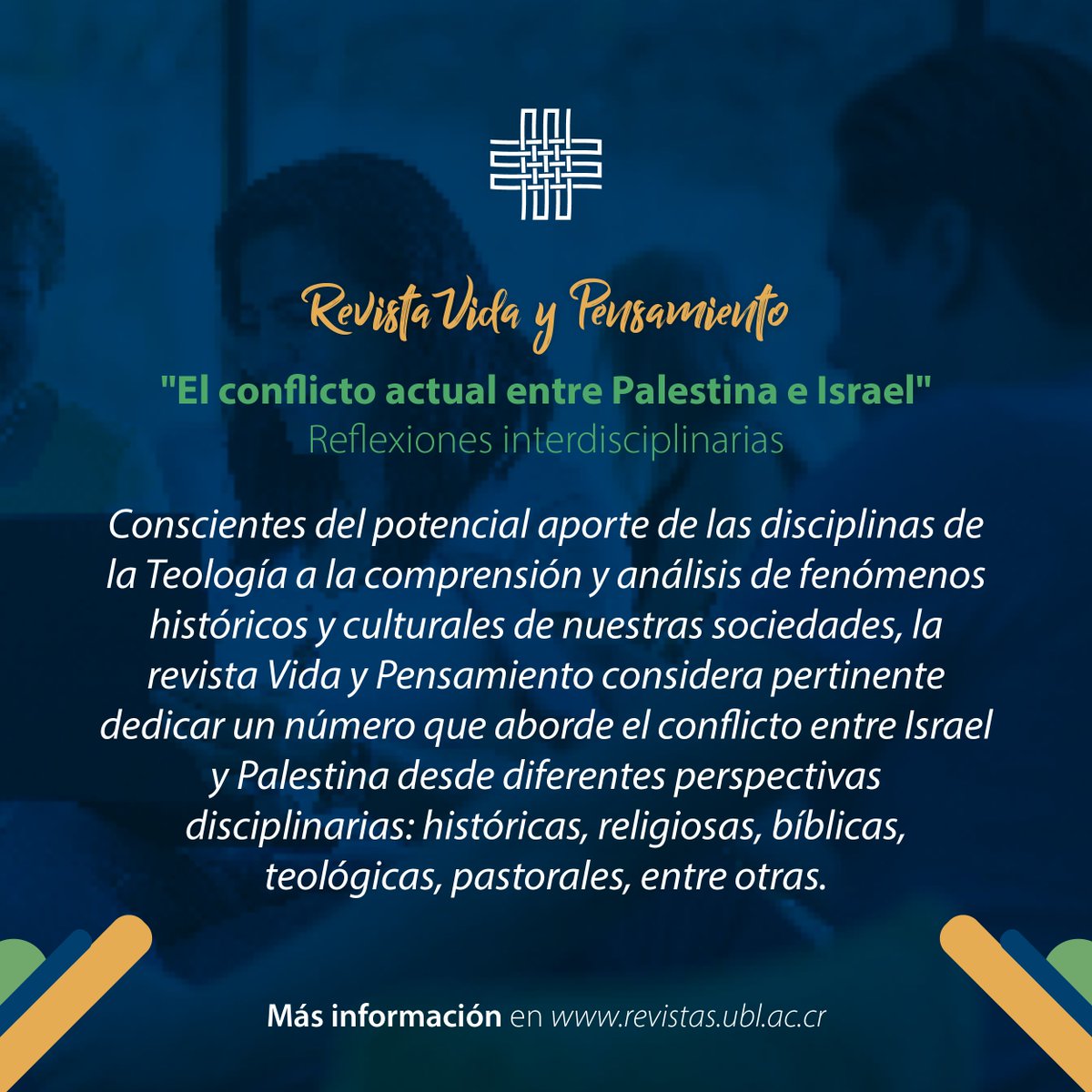 📣 ¡Convocatoria abierta! 📣 Artículos científicos para la Revista Vida y Pensamiento. "El conflicto actual entre Palestina e Israel". Reflexiones interdisciplinarias.

Enviá tu manuscrito a 📃 publicaciones@ubl.ac.cr
📆 Fecha límite: 1/9/24 

Convocatoria revistas.ubl.ac.cr/index.php/vyp/…