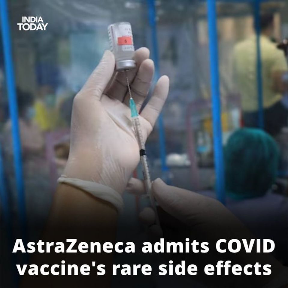 #Astrazeneca admits its #Covid vaccine can cause rare side effects In a legal battle, AstraZeneca admits its Covid-19 vaccine, sold under brand names like #Covishield, may in very rare cases cause severe side effects including blood clots. In legal documents submitted to the UK