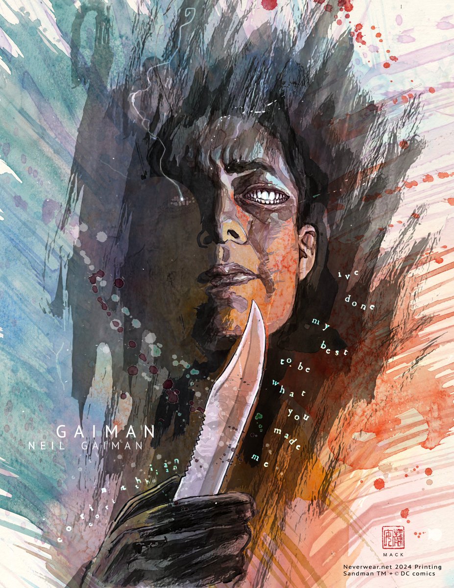 davidmackkabuki's tweet image. My painting of #NeilGaiman's @neilhimself 's #Corinthian of #Sandman PRINT here: neverwear.net 
Pre-sale price of $25 until May 1 
$5 code below on anything on the @Neverwear site)  Comes w matching 4x6 sticker Enter this code at check out for $5 off entire order: TEETH