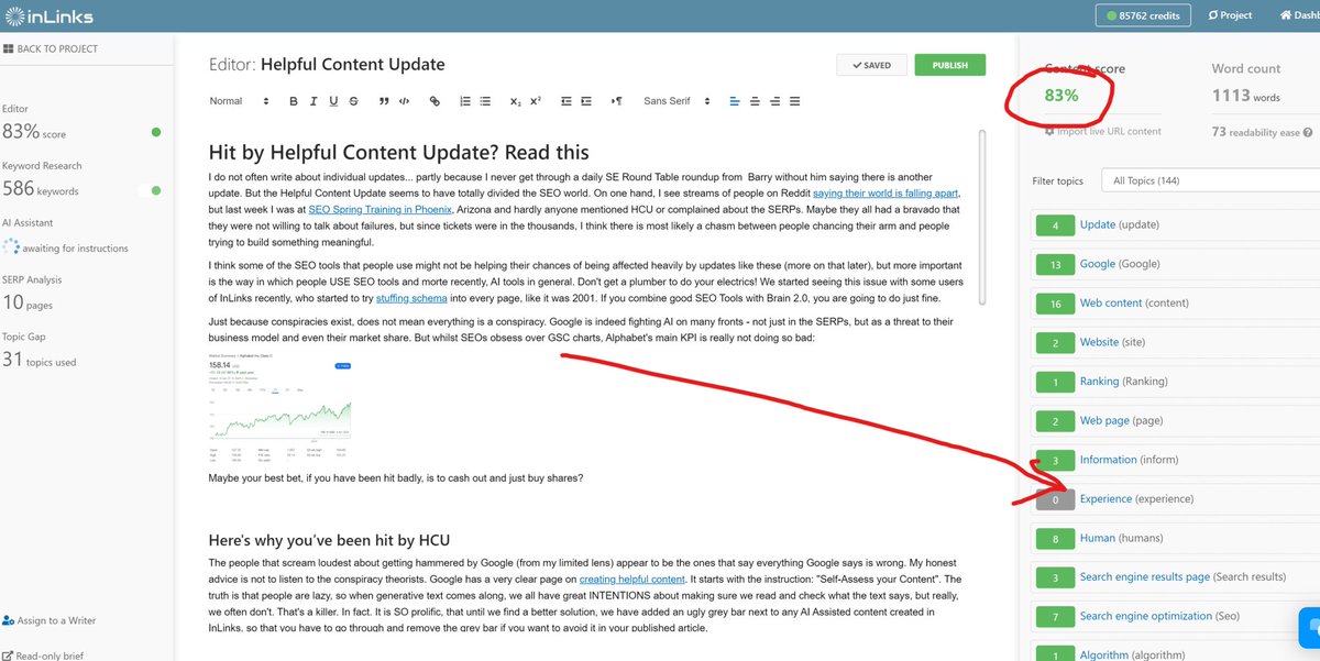 Hit by Helpful Content Update?: 'Google has clearly stated that HCU includes a sitewide signal. That is a big signal to suggest that removing low-value content is probably worth accelerating… but what really counts as low-value content?' 👇 Read this analysis by @Dixon_Jones: