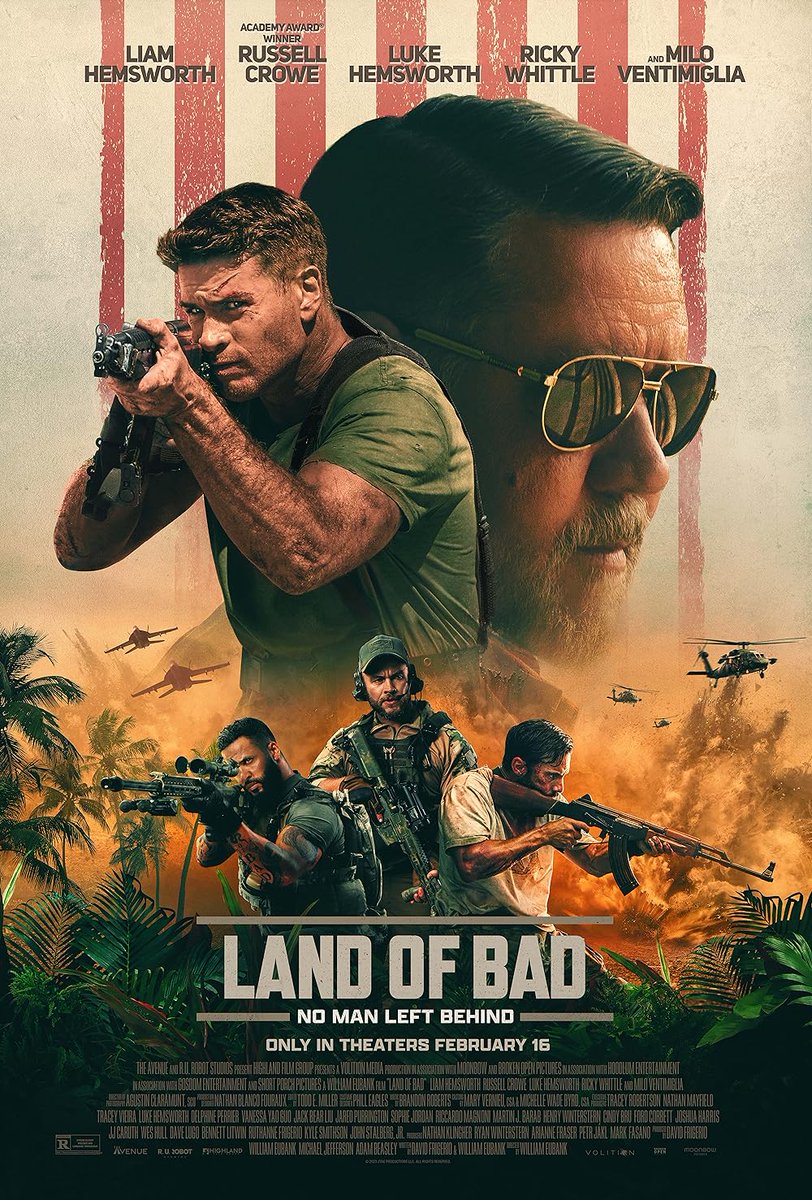Land of Bad: Eubank did it again. After Underworld he made a decent B category war movie about technologys part in warzones and in the life of a footsoldier where no one knows anymore who is the real enemy and why. Do not underrestimate it. Its a really good movie 10/7