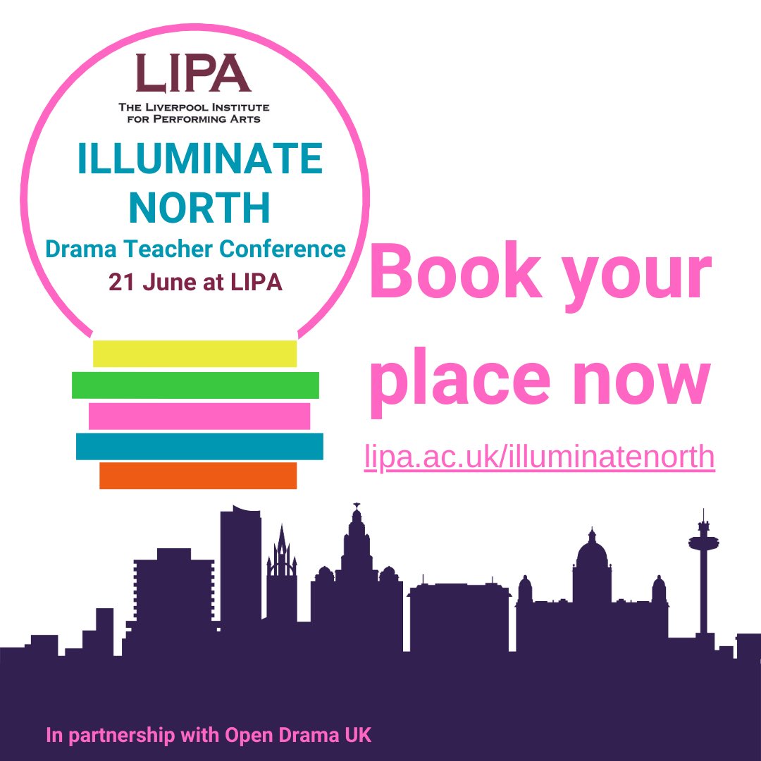 Excellent CPD event coming to the North West in collaboration with LIPA! Excited by the A-Level practitioners that will be collaborating with us during this event to run workshops to support your classroom practice! 🤩