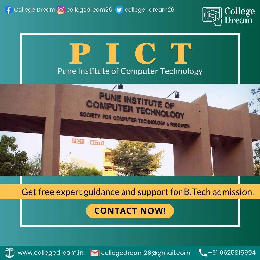 Unlock your potential with College Dream! Secure your spot at Pune Institute of Computer Technology for your B.Tech journey.
Our expert guidance and support ensure your success. Contact us now!
.
#collegedream #pict #btechadmission #expertguidance #contactnow