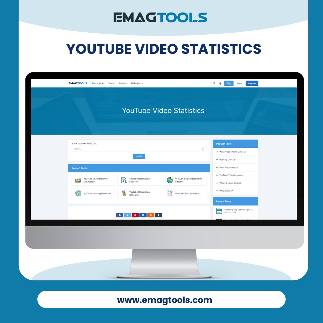 Unlock the full potential of your YouTube content with comprehensive video statistics. Discover insightful data about your video performance to strategize and optimize your impact. Knowledge is power! 
emagtools.com/youtube-video-…

#YouTubeStats #VideoAnalytics #ContentStrategy
