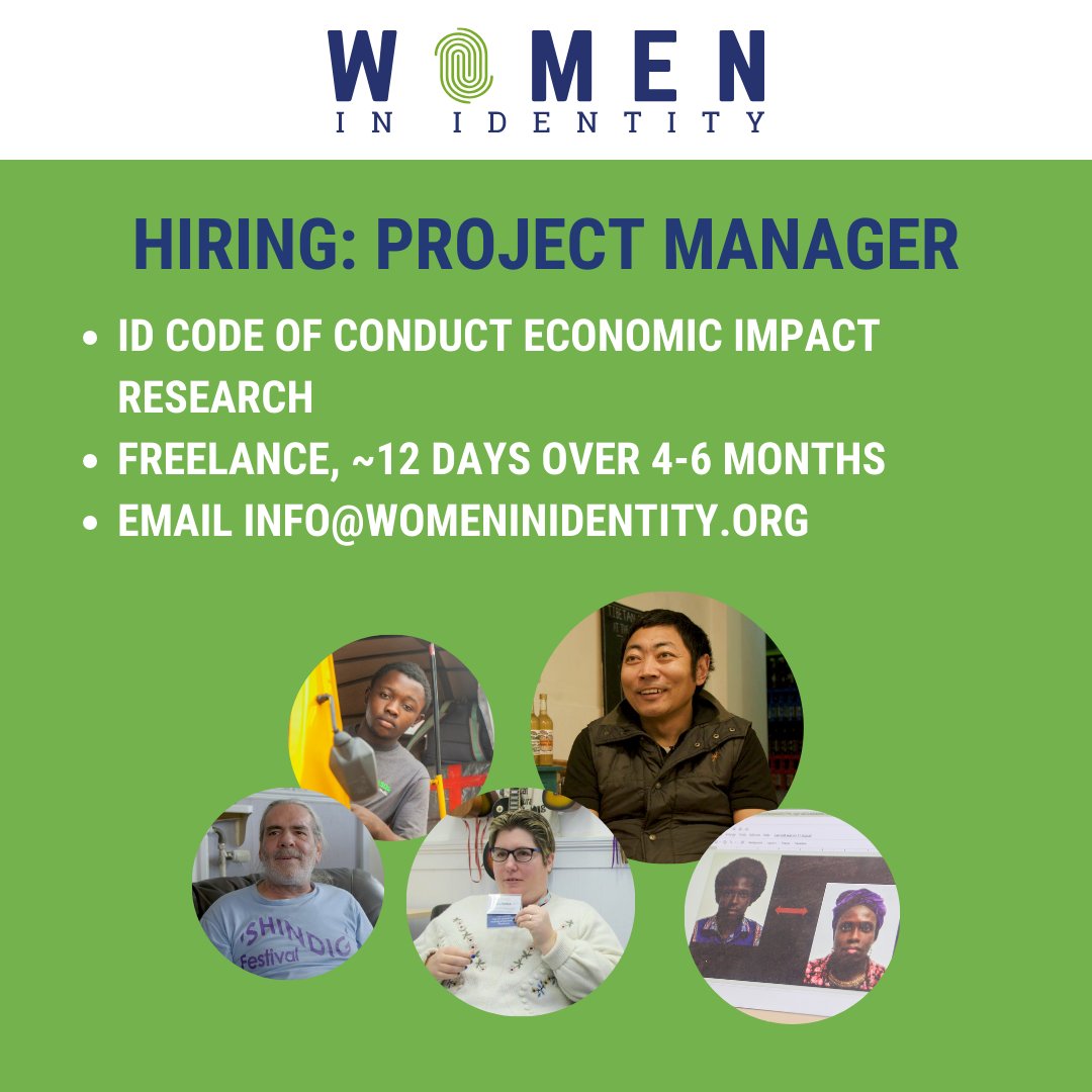 Could you be #WomeninID's next Project Manager? We're hiring a freelance Project Manager (12 days over 4-6 months) for our groundbreaking ID Code of Conduct Economic Impact research. For more info, please contact Sarah at info@womeninidentity.org.

#ForAllByAll #DiversityByDesign