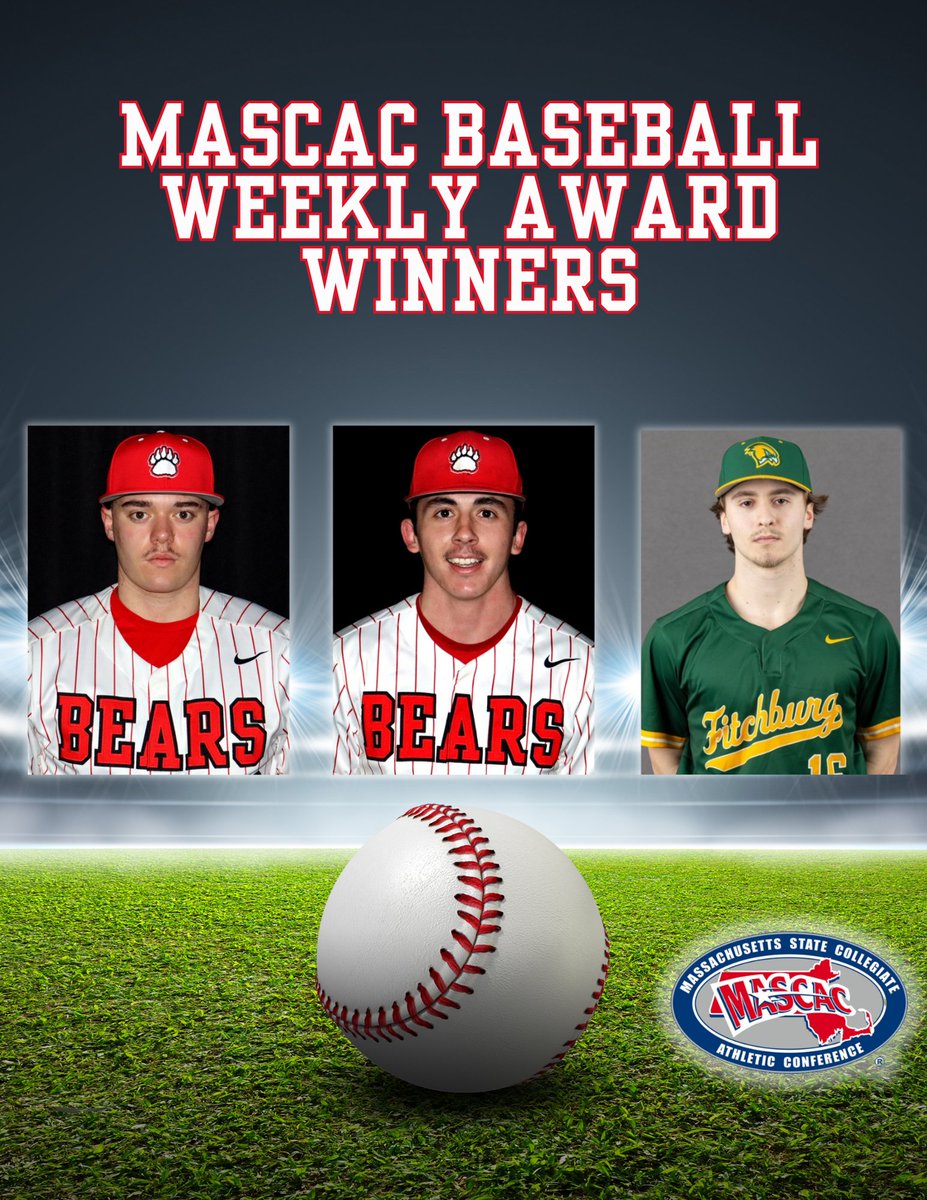 After collecting MASCAC wins last week, the @bsubears duo of Joshua Selander and Trey Yesu plus @FSU_Falcons Joseph Stawski claim the #MASCAC Baseball Player, Pitcher and Rookie of the Week accolades. mascac.prestosports.com/sports/bsb/202… #d3baseball #MASCACpride