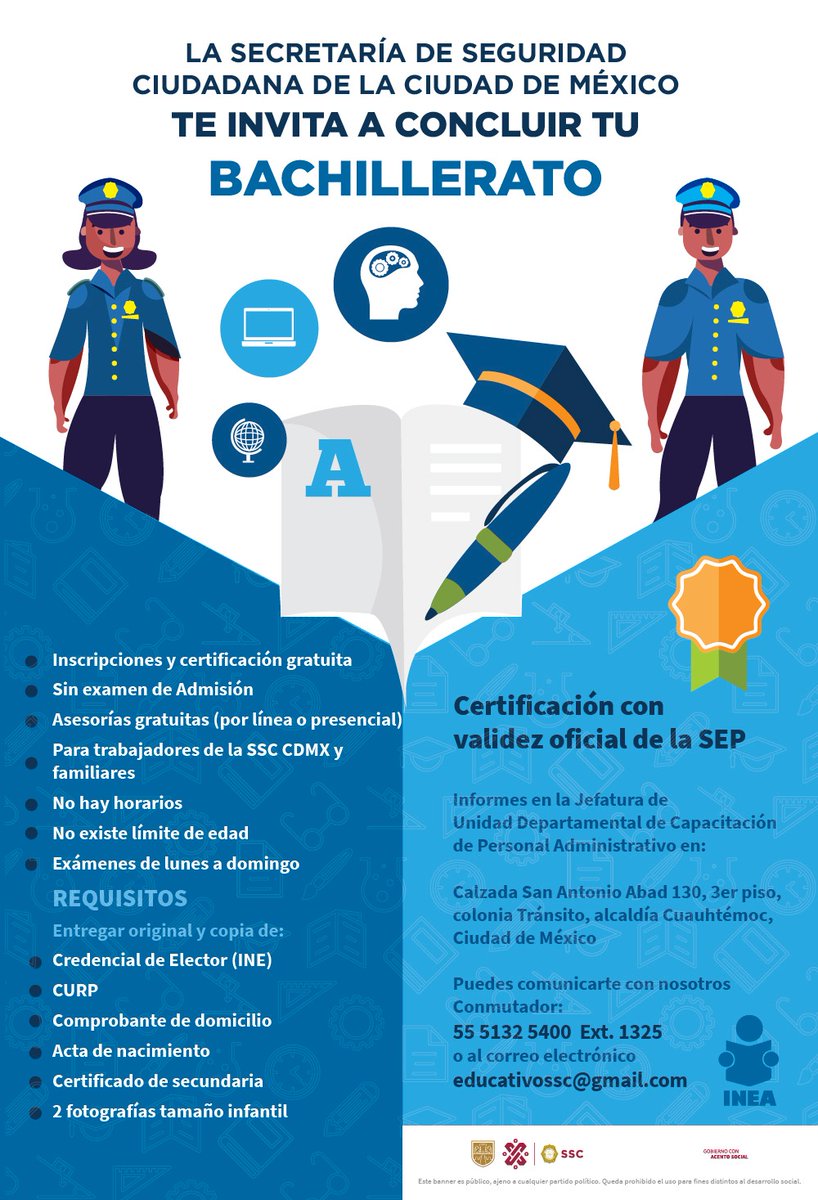 La #SSC invita a compañeras, compañeros y familiares a concluir su #Bachillerato, estos son los requisitos para obtener una certificación con validez oficial de la #SEP. 👇🏻📝👨🏻‍🎓👩🏻‍🎓
