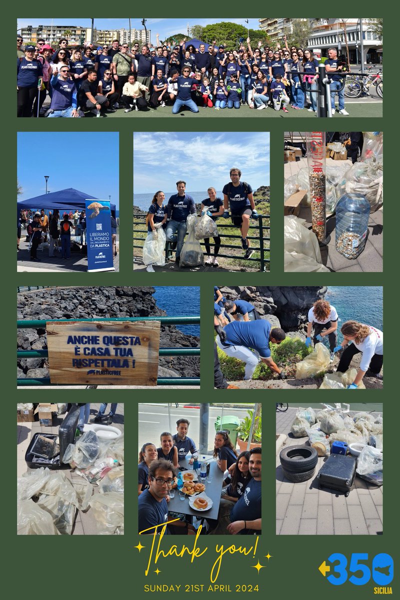 Last Sunday, April 21st, 350 Sicilia volunteers teamed up with the #PlasticFree Odv onlus - together with other local organisations - for an impactful #Cleaningup  initiative🌟
To make the world a better place... For you and for us🌱🔆
#CommunityAction #Italy #Catania