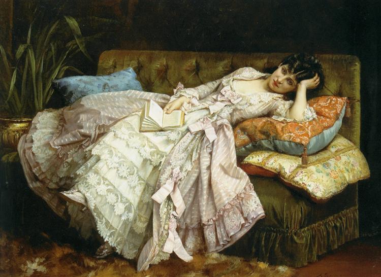 Sweet Doing Nothing, by French painter Auguste Toulmouche (1877). In private collection.