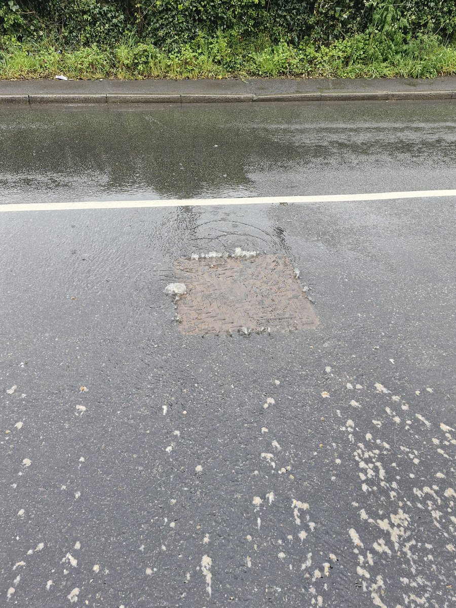 @CarmsCouncil can something be done here please. Near to The Bird In Hand Pub Fforest. Sewage drains are leaking onto the road causing other to overflow too.