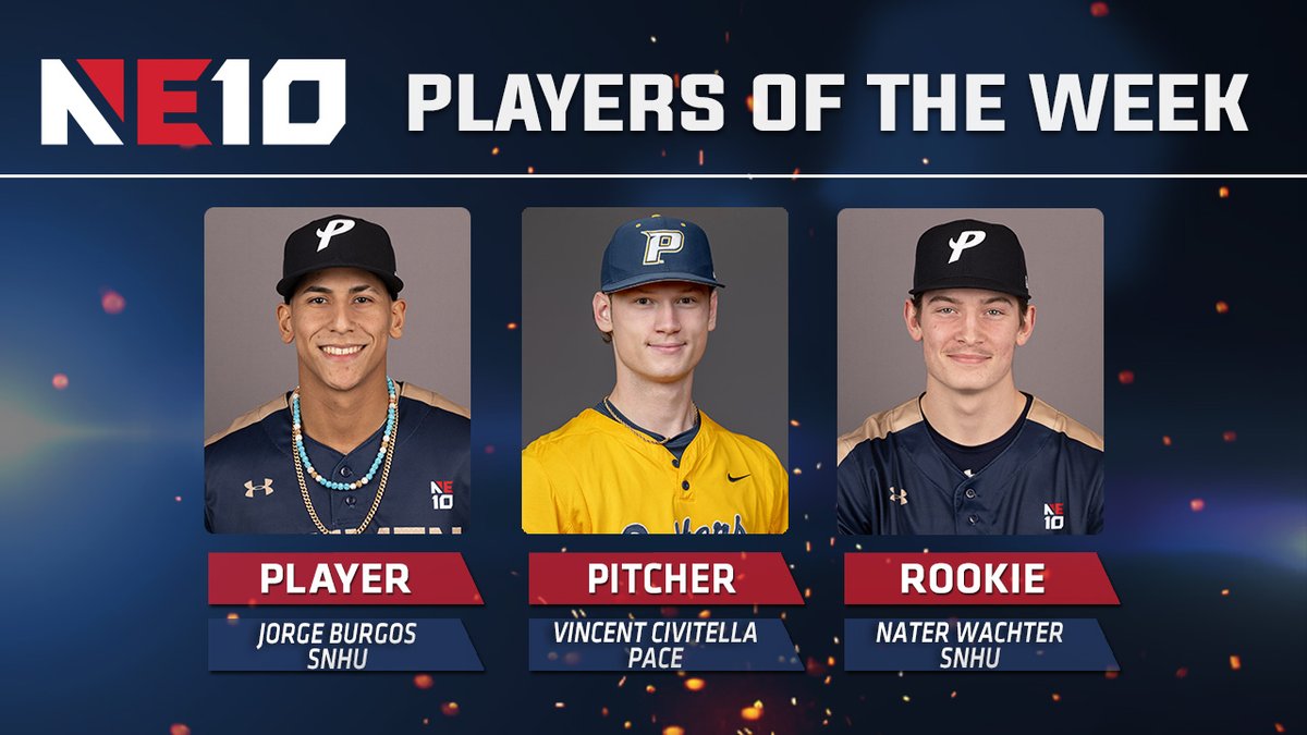 𝐁𝐀𝐒𝐄𝐁𝐀𝐋𝐋 𝐑𝐄𝐏𝐎𝐑𝐓 - 𝐖𝐄𝐄𝐊 𝟏𝟏 ⚾️

HUGE performances from @snhupenmen Jorge Burgos and Nater Wachter at the plate, leading NE10 honors with one week left in the regular season! 

🔗: shorturl.at/dqBMO

#NE10EMBRACE #NCAAD2 #D2BSB