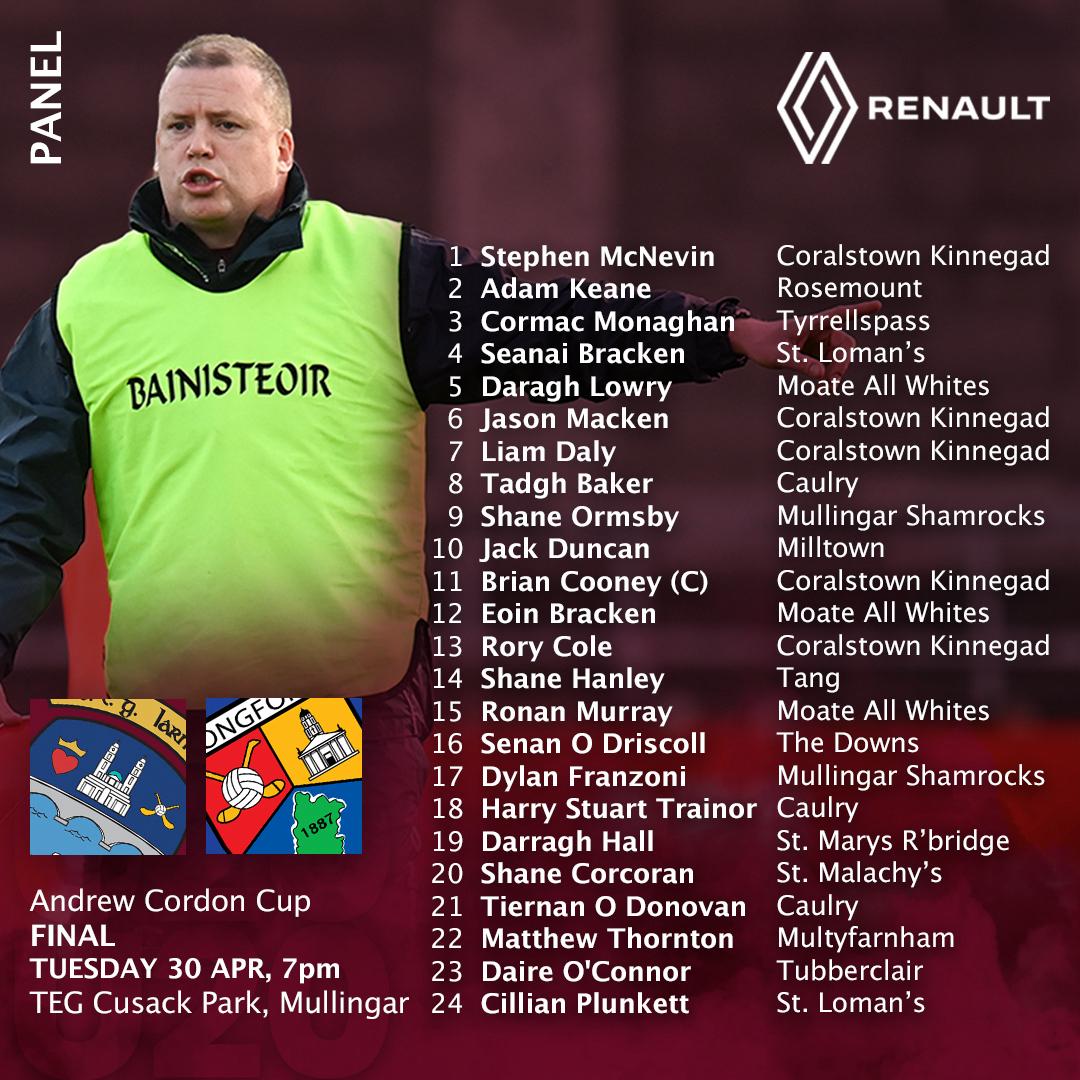 Westmeath U20 football team to play Longford at 7PM tomorrow at TEG Cusack Park in the Andrew Cordon Cup Final 🇱🇻
Tickets can be purchased via universe.com/events/andrew-….
Best of luck to Damien Gavin's side!!!! 
#iarmhiabu
#westmeathgaa
#maroonandwhitearmy