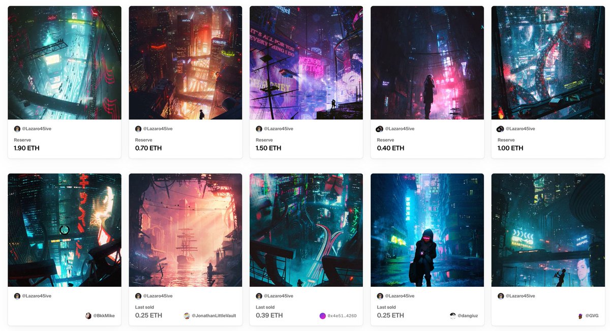 @lazaro45ive @NFCsummit Lazaro (@lazaro45ive) is a ᴅʀᴇᴀᴍᴘᴜɴᴋ

A Milan-based concept artist, merging bright fantasy tones with futuristic, cyberpunk environments, crafting neon-lit megacities that provoke thought in our digitalized, alienating world.