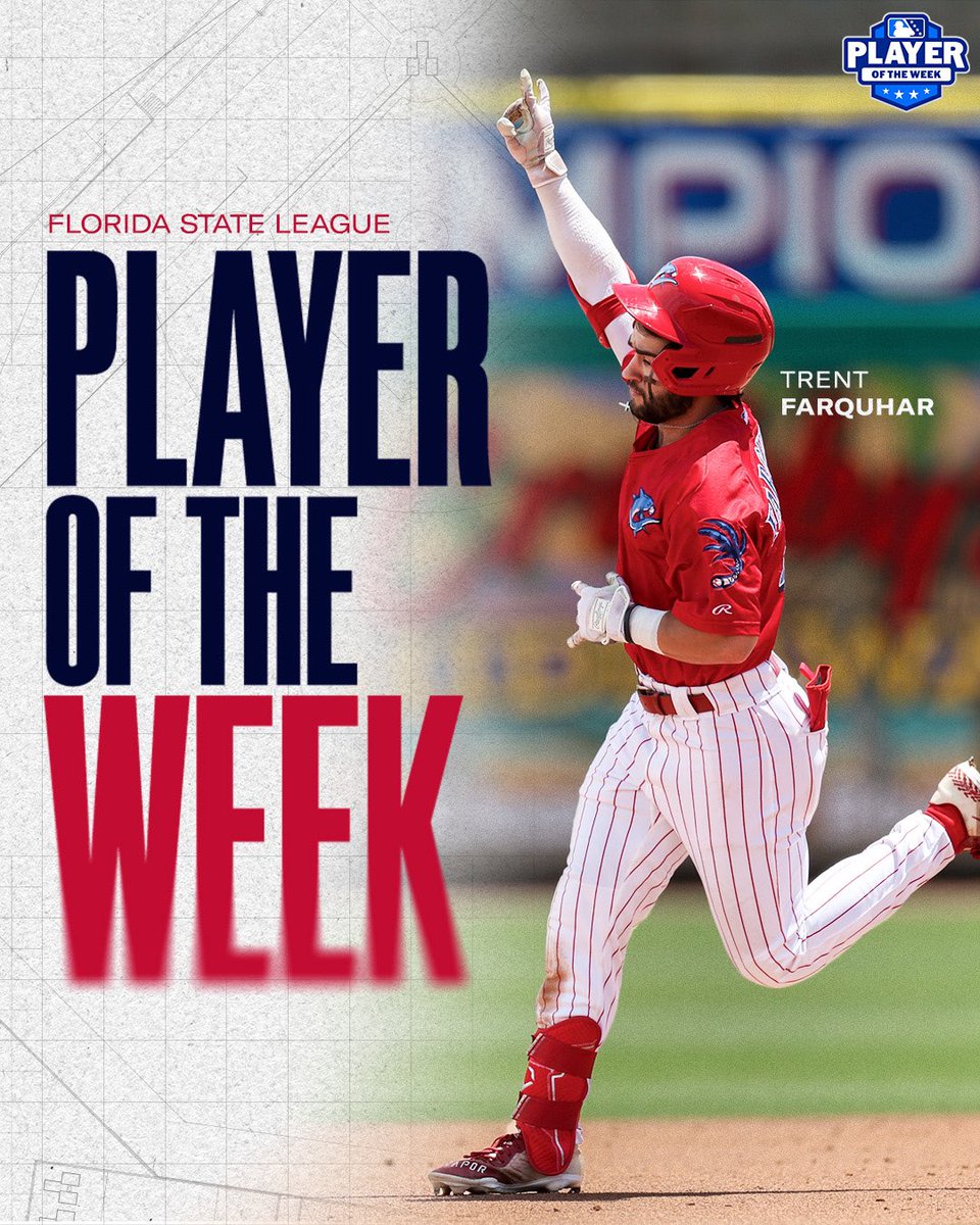 Congratulations to @trentjf7 on being named Florida State League’s Player of the Week!