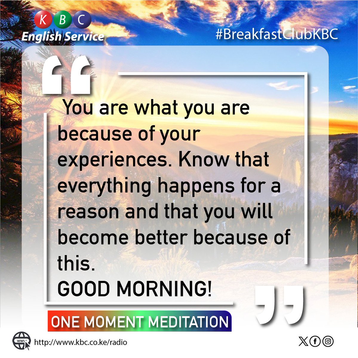 Tuesday morning moment of meditation. ^PMN #BreakfastClubKBC