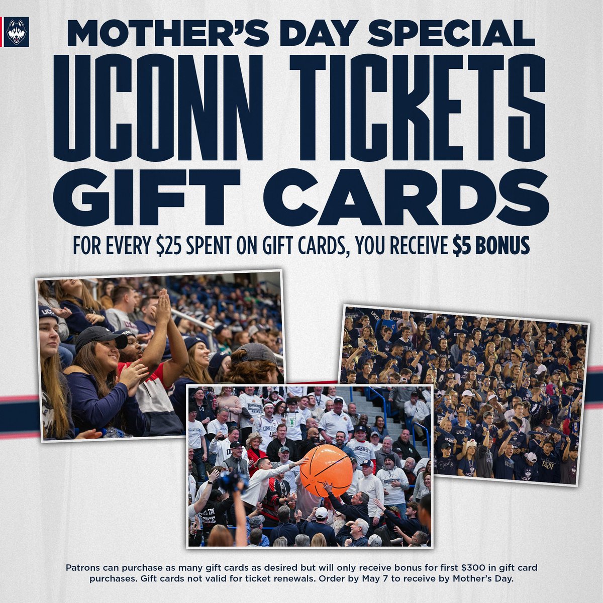 No better way to show mom you love her than gifting UConn tickets! 🎟💙 UConnHuski.es/gift-cards