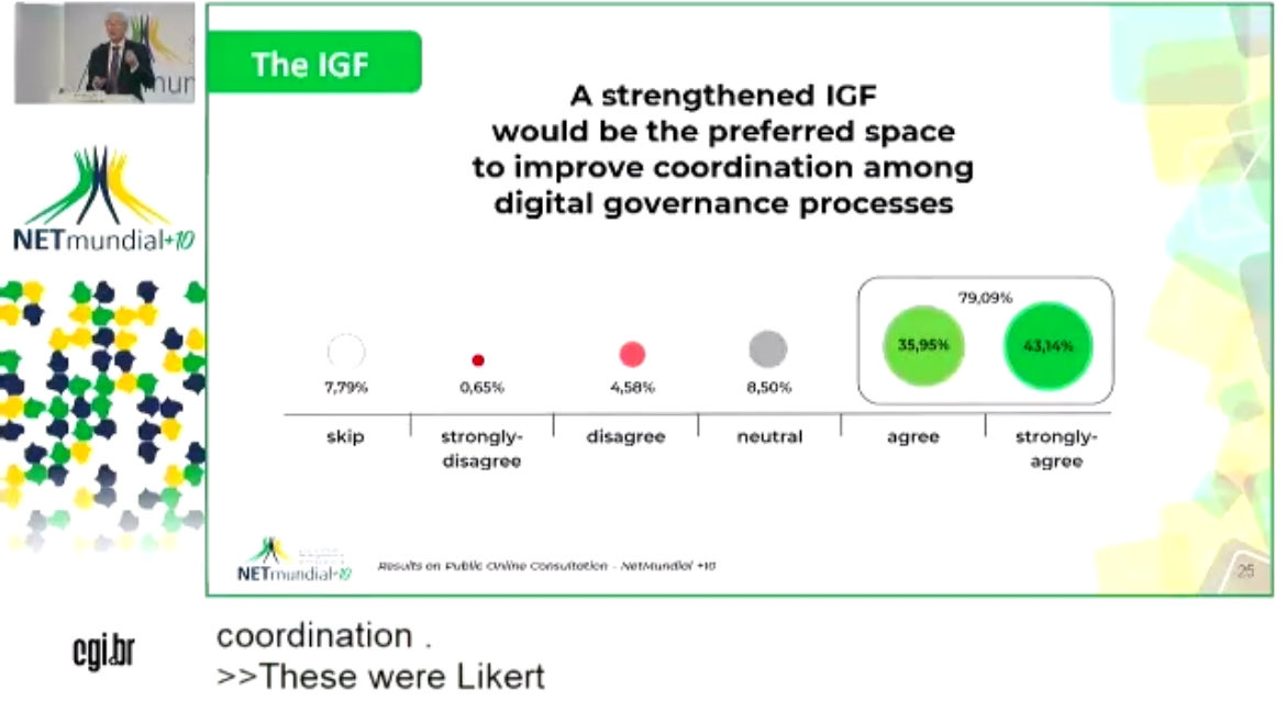 #NetMundial +10 Consultation 👉 A strengthened @intgovforum, the preferred space to improve coordination among digital governance processes @netmundial10 #netgov #FGIFrance