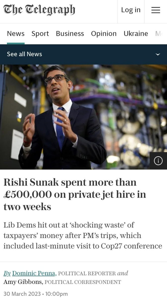 How it began: Rishi Sunak laughably insists he will not trash Tories reputation for fiscal responsiblity. How it's gone: Sunak flies everywhere in private jets while Cameron uses luxury jets, just like Truss. Each one spending hundreds of thousands of taxpayer's money! 🧐⬇️