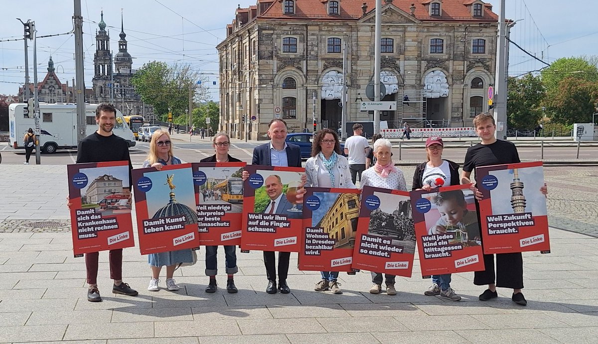 Also dann, auf in die #Kommunalwahl2024! #DieLinkeDresden will gestärkt in den #Stadtrat! Für ein soziales und friedliches #Dresden! Das geht nur mit #links!