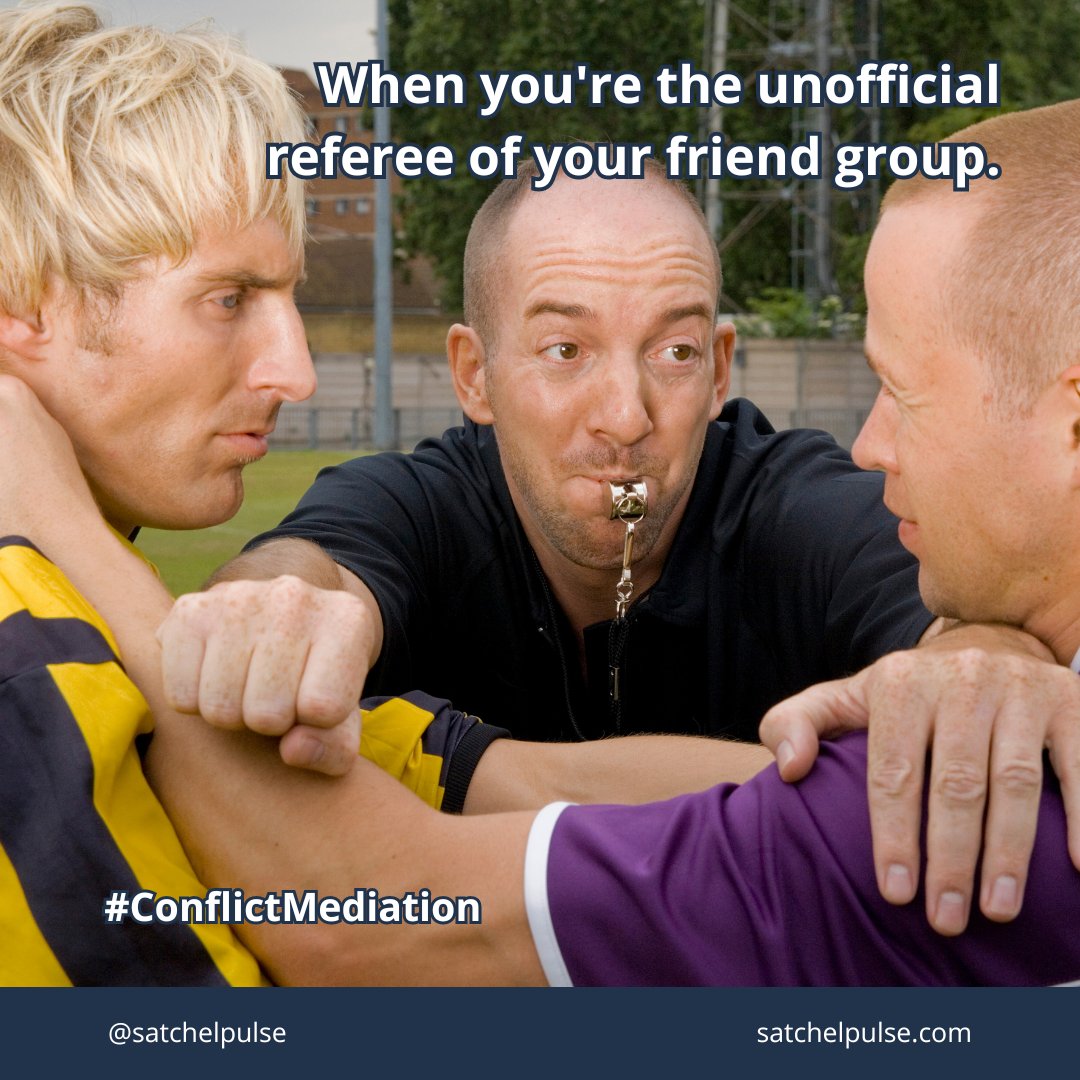 satchelpulse's tweet image. It do be like that sometimes 😂. Tag your friend that steps up to be the conflict mediator. 🧚‍♂️🧚‍♀️ #GroupDynamic #FriendshipGoals #Peacemaker #MaintainingHarmony #FriendshipMediator