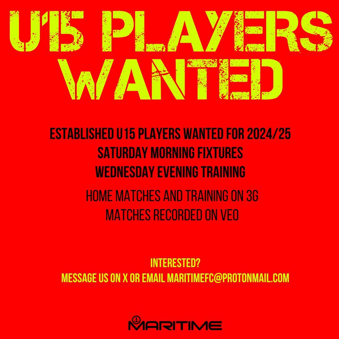 U15s wanted for 2024/25 ⚽ 

#suffolkfootball #playerswanted