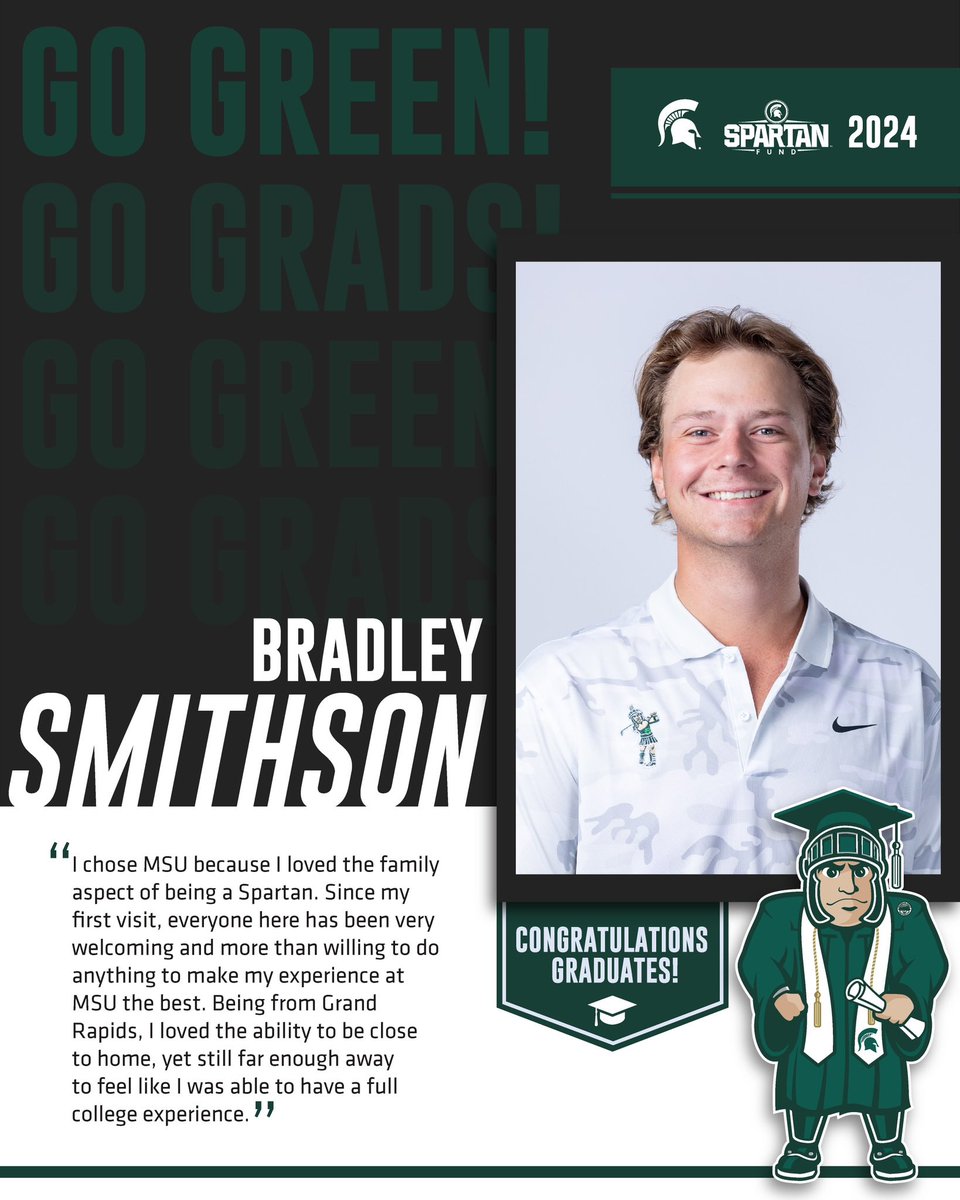 Congratulations to @MSU_mgolf on its fourth-place finish at B1G Championships! Hear from graduating team members all this week on the impact of our donors' investment in them. #SpartanGrad24
