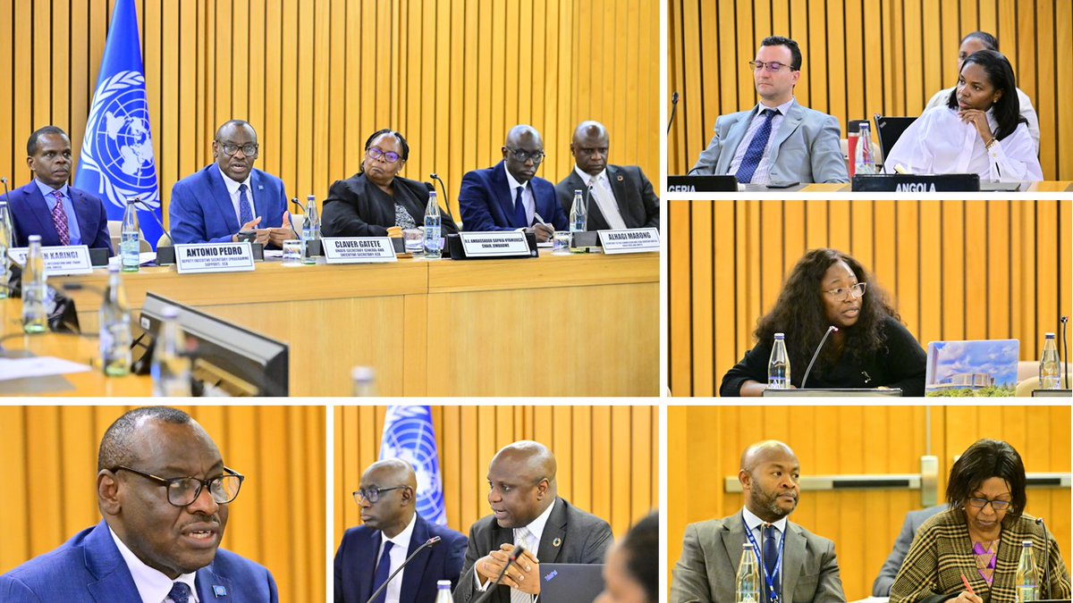 « Exhortant les pays Afri. à contribuer au @UN Pact4TheFuture au service du dév. de l'Afri, par ex. en finançant les #ODD, réorientant les #DTS, réduisant les risques des investissements ; en tarification des obligations carbone et bleues/vertes… » - @ClaverGatete @ECA_OFFICIAL