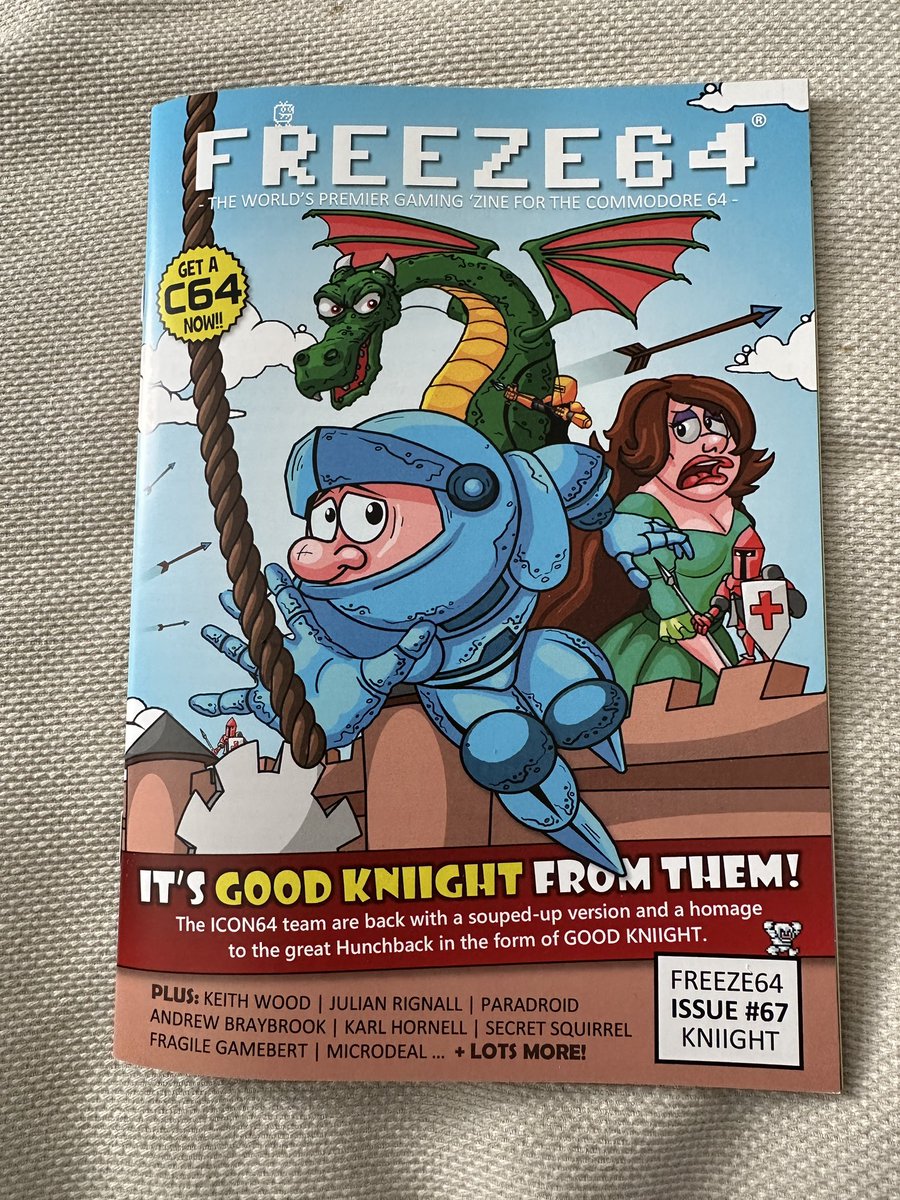 That’s @FREEZE64UK issue 67 - featuring #GoodKnight for #c64 by @smilaicon64 @StuIcon64 and Saul Cross