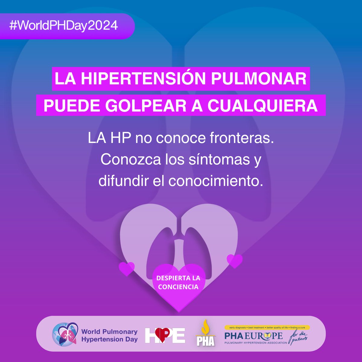 La hipertensión pulmonar no discrimina: puede afectar a cualquier persona, independientemente de su edad, sexo, raza u origen. 

worldphday.org

#WorldPHDay2024 #WPHD #HipertensiónPulmonar #hpe #PHAEurope