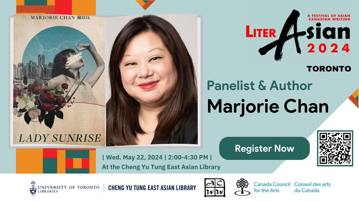 #AsianCanadianStudies #literASIAN Join us for an intriguing discussion with Marjorie Chan on May 22!

Marjorie Chan is an opera and theatre writer, director, and dramaturge. Her published works include her plays 'China Doll' & 'Lady Sunrise'. 

Register: forms.gle/VqdWHF5a38DrrB…