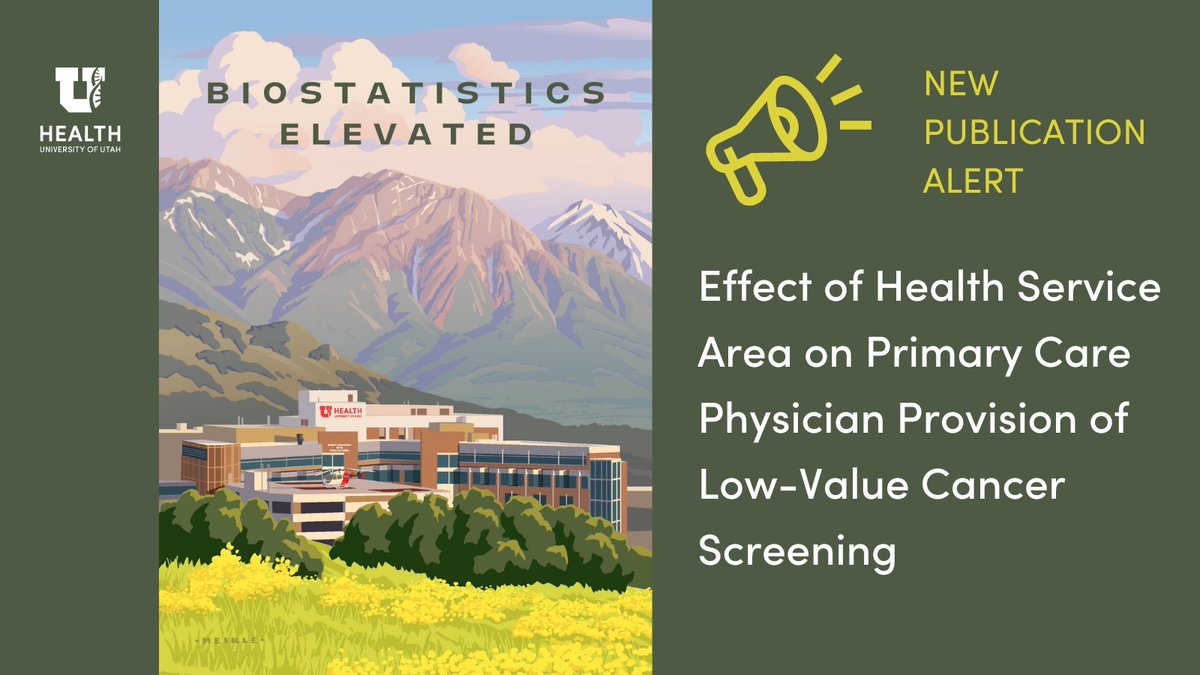 U of U Biostatistics (@uofubiostats) on Twitter photo 🔬New publication alert! ‘Effect of Health Service Area on Primary Care Physician Provision of Low-Value Cancer Screening’ in <a href="/AnnalsofIM/">Annals of Int Med</a>. Check it out 👉bit.ly/AIM423 <a href="/JJ_Chipman/">Jonathan Chipman</a>
#BiostatsElevated
<a href="/UofUMedicine/">Spencer Fox Eccles School of Medicine</a> <a href="/UofUHealth/">University of Utah Health</a> <a href="/UofUResearch/">Research at the U</a> 🔬New publication alert! ‘Effect of Health Service Area on Primary Care Physician Provision of Low-Value Cancer Screening’ in <a href="/AnnalsofIM/">Annals of Int Med</a>. Check it out 👉bit.ly/AIM423 <a href="/JJ_Chipman/">Jonathan Chipman</a>
#BiostatsElevated
<a href="/UofUMedicine/">Spencer Fox Eccles School of Medicine</a> <a href="/UofUHealth/">University of Utah Health</a> <a href="/UofUResearch/">Research at the U</a>