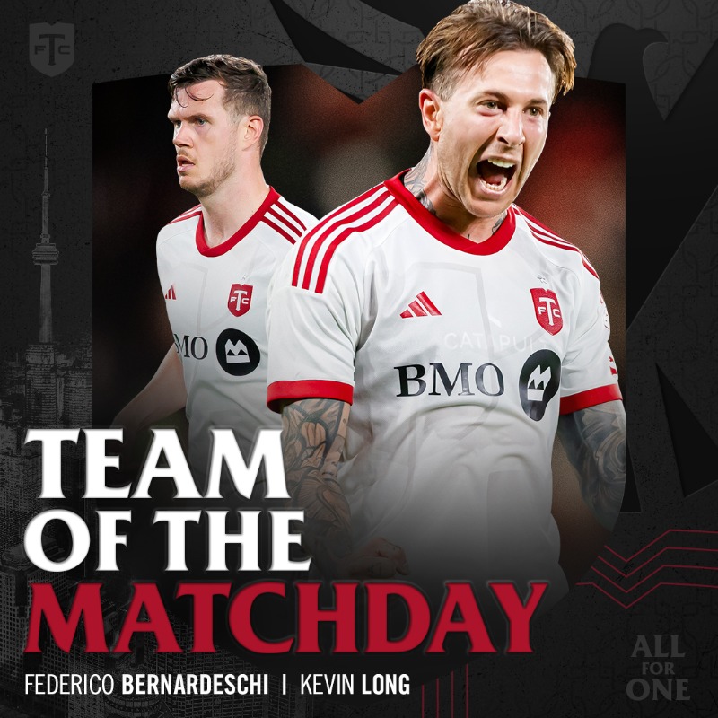 TorontoFC's tweet photo. Hard work pays off 💪

@fbernardeschi and @kevinlong28 crack the @MLS Matchday 11 Team of the Matchday 

#ORLvTOR | #TFCLive