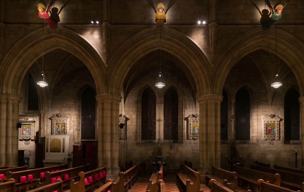 Our work at St John the Baptist, Holland Road, London back in 2020. 'Many thanks; the lighting is looking stunning; it really does bring out the important elements of the building' Neil Traynor – Associate Vicar