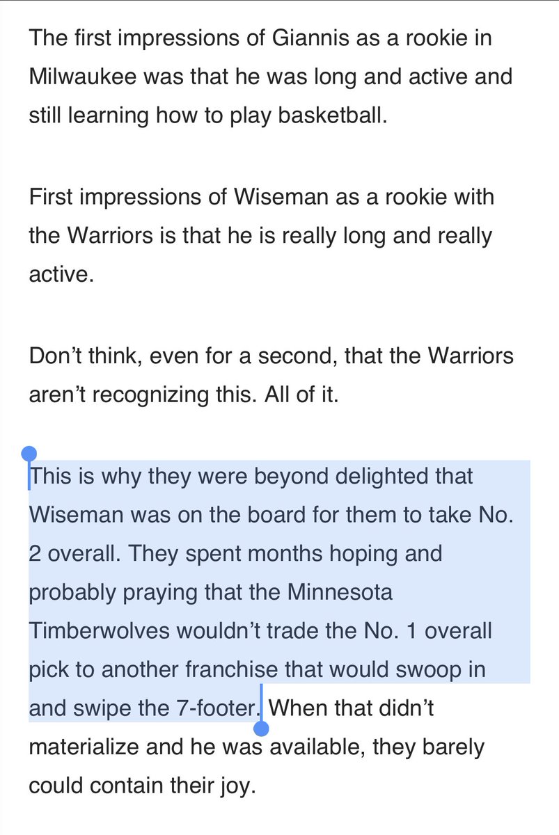 In the immediate wake of Anthony Edwards more or less dominating KD and Book, on the way to his first playoff series win… I’d like to remind people that the Golden State Warriors would have selected James Wiseman over Edwards, if given the opportunity. Very dumb people.