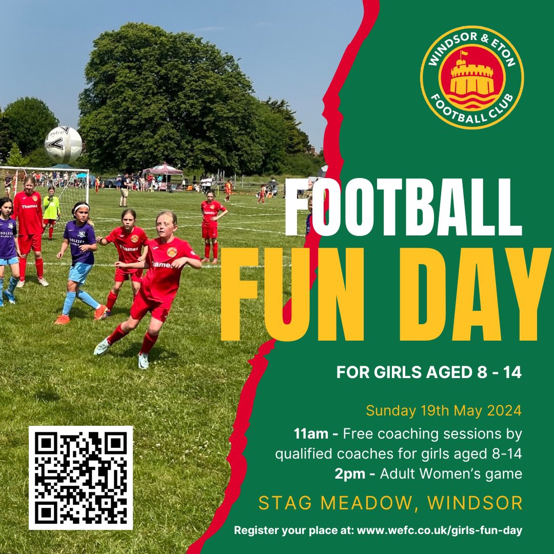 🗣️ Join us on Sunday 19th May for our first Football Fun Day! We’re inviting girls aged 8-14 for a day full of fun footballing activities including: 🔴 Fun coaching sessions tailored for different age groups 🟢 Adults women’s game in the afternoon ➡️ wefc.co.uk/girls-fun-day/