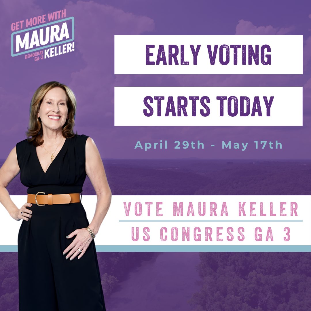 You know what to do! It would be an honor to serve as your next Congressional Representative, and I hope that I have earned your vote. If you would like to learn more about me before casting your vote, please visit my website: maura4ga3.com
#VoteEarly