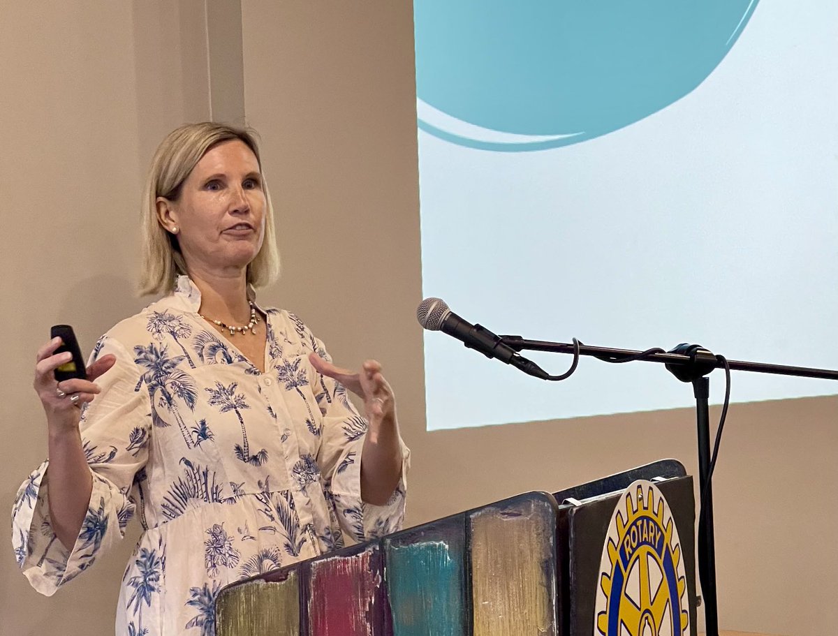 Starkville Rotarians today heard from 100 Women Who Care in Starkville founder Alison Buehler. The organization is part of the Starkville Community Foundation and invests in education and other vital programs that benefits families.