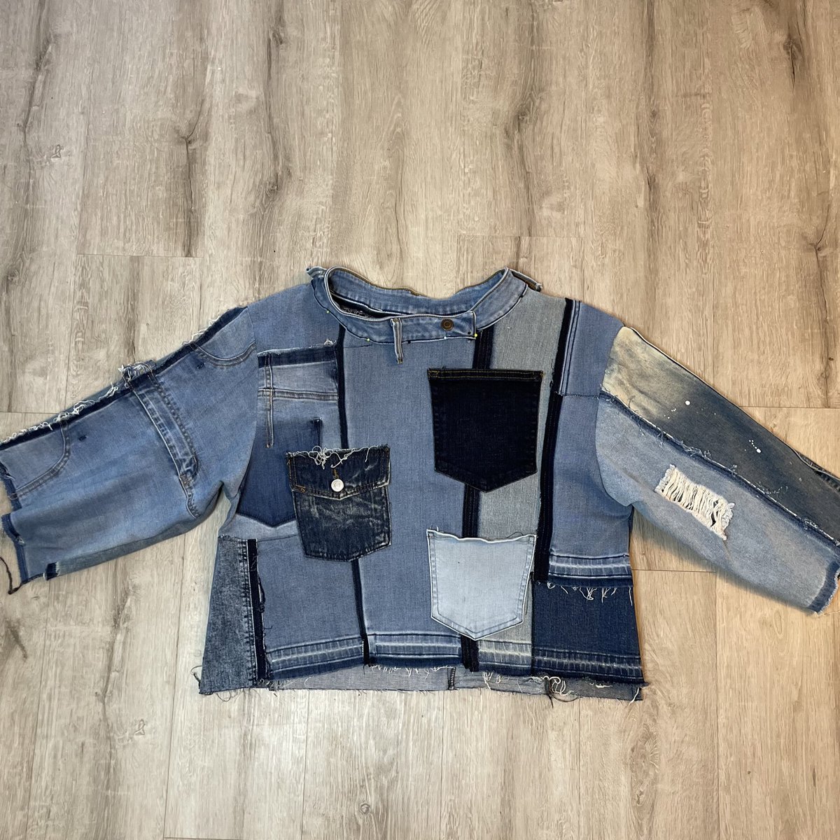 LotThirteen's tweet photo. Cropped Denim Tee https://t.co/QcfKricNo5