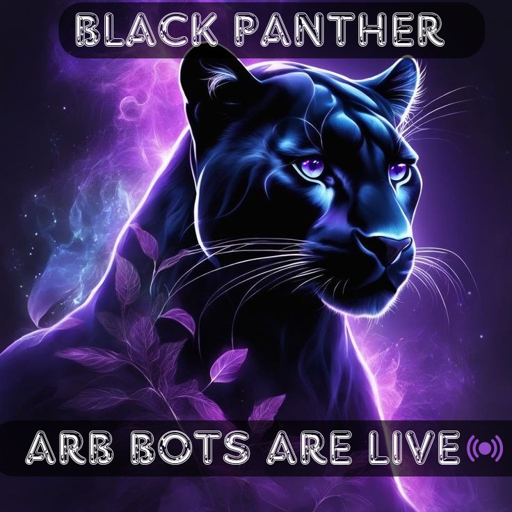Hi Legends 👋 
@BlackPanther_Fi arbitrage bots are now live and in the process of integrating them with our vaults on Injective mainnet. #BlackPanther committed to building valuable products that benefit users and $BLACK token holders. Let's go! 🚀 #crypto #arbitrage #DeFi