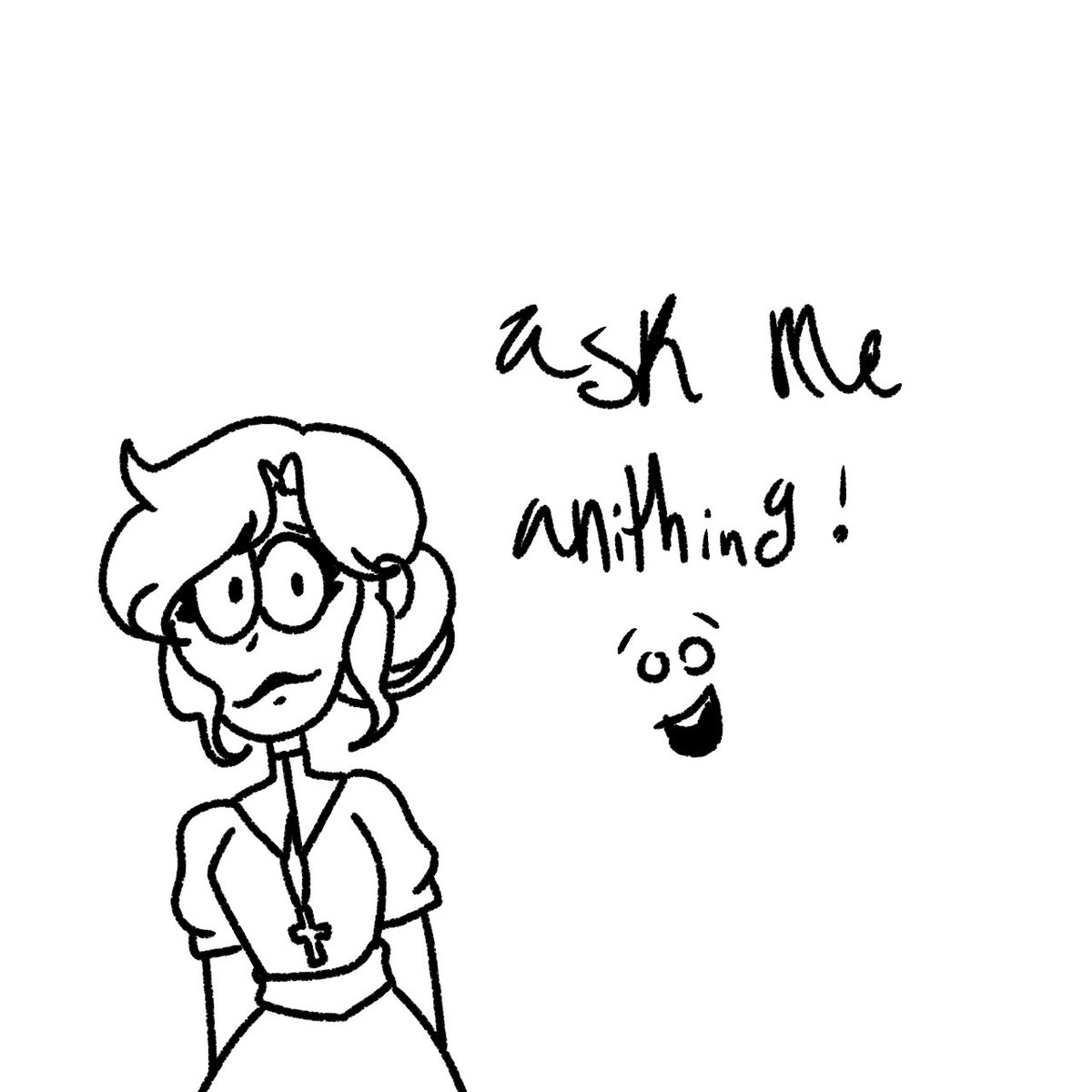 ask sister emily question ! [i got lazy and didn't want to color it :,)] credits to @Xalynn_1 for the idea :3 <3 #spookymonth #spookymonthoc