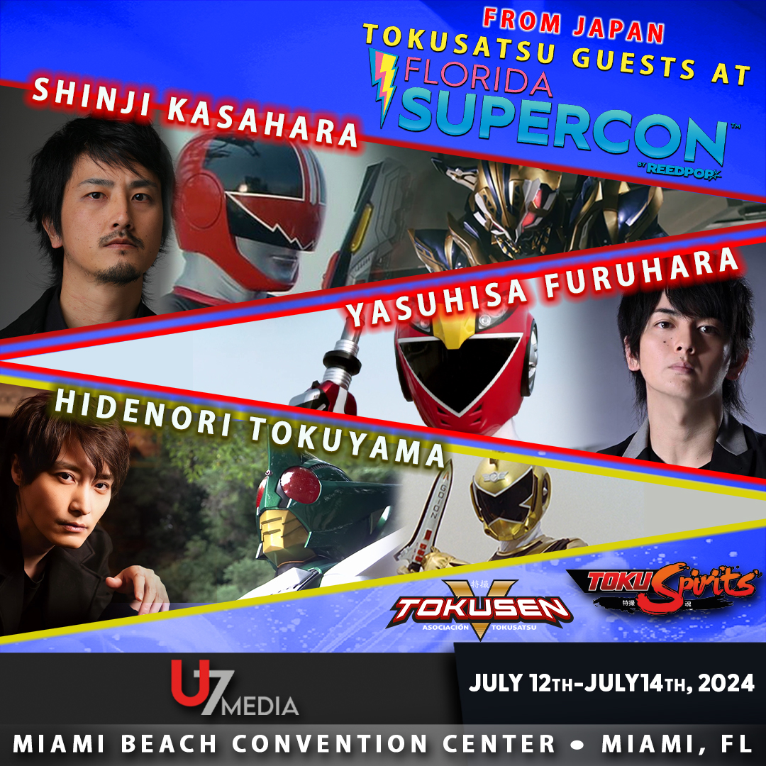 Go-On Red will be appearing in Boonboomger this May 19th! 🛞🔴

Remember that Yasuhisa Furuhara, Shinji Kasahara and Hidenori Tokuyama are coming for the first time to Miami🌴 for @FloridaSupercon.

Mail-In, Pre-Orders, Exclusive VIP Dinner available at u7media.live/florida-superc…