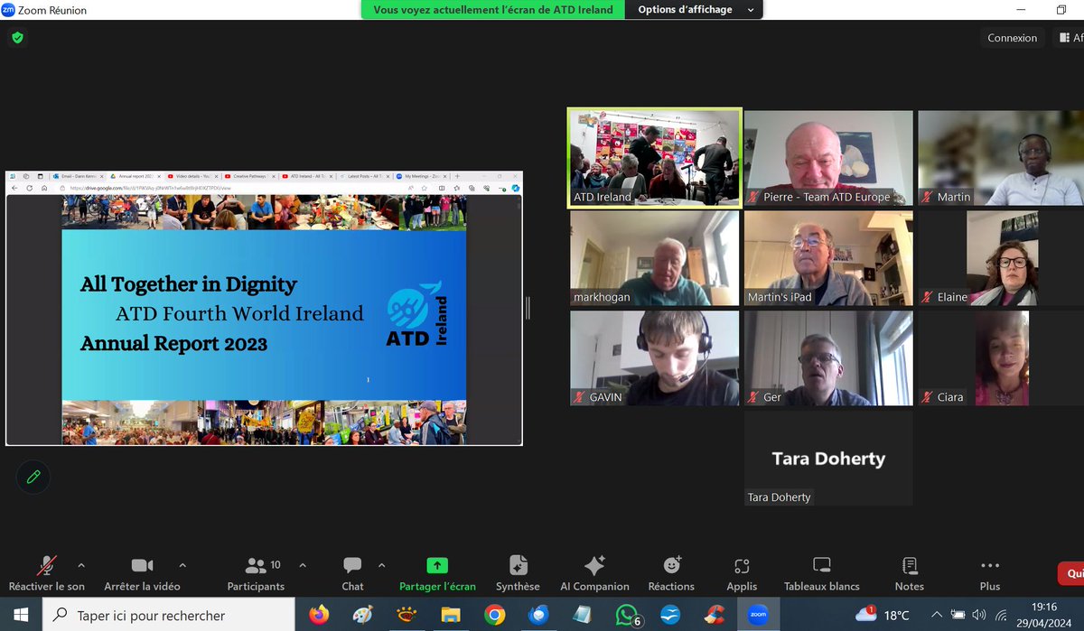 Now following @ATDIreland 2024 #AGM with presentation of the 2023 Annual Report. Great to discover again all work done & all the achievements! We hope 2024 will be the year of a big victory when Ireland will #AddThe10th & protect all citizens from #SocioEconomic #Discrimination!