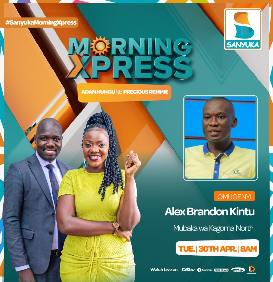 Hon Alex Brandon Kintu (NRM) ne Hon Brenda Nabukenya (NUP) betulina enkya ku #SanyukaMorningXpress ku ssaawa bbiri (8 AM). Omulamwa: Biki ebirina okutunuulirwa nga twolekera akalulu ka 2026? @ObadiaOtim