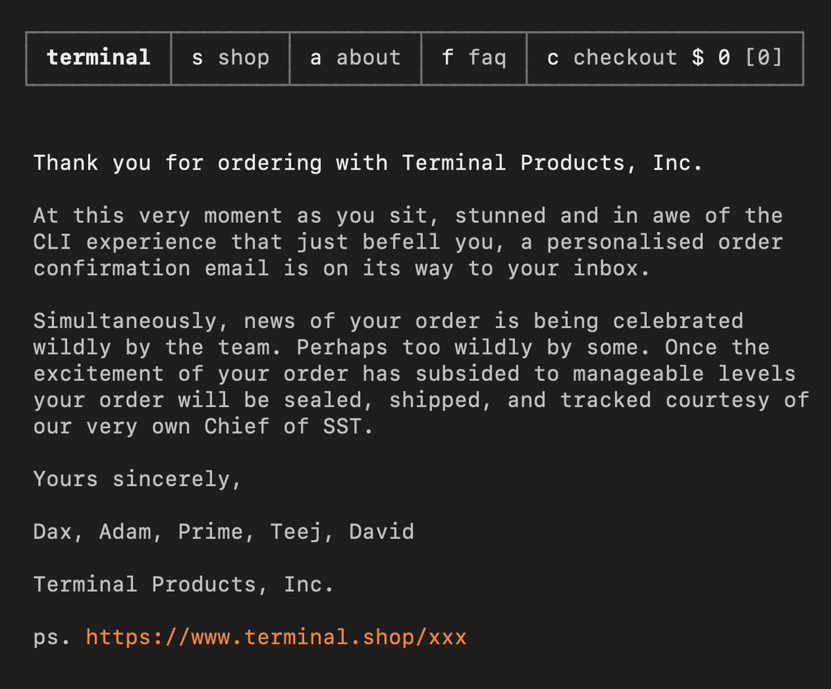 thank you for the new bean juice friends and congrats on the launch ssh terminal.shop