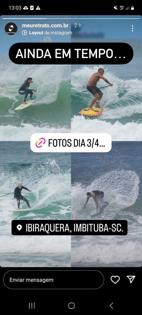 novamente fui parar no InstaGRANDO
mesmo sem ter conta;
SUP surfe 🏄‍♀️
vlw Meu Retrato 🤙